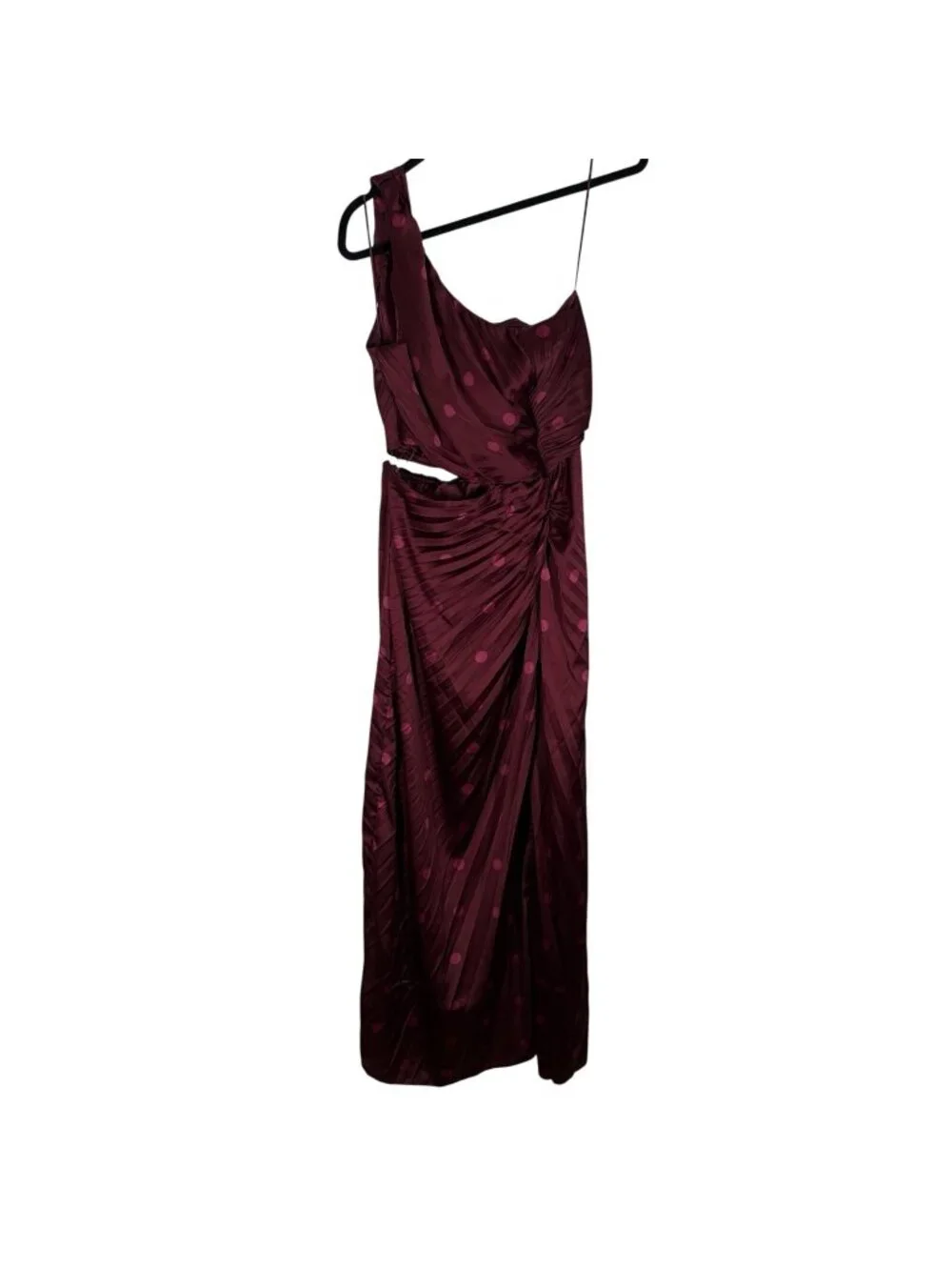 Abercrombie & Fitch Sz M The Giselle Pleated One-Shoulder Cutout Maxi Dress NWOT